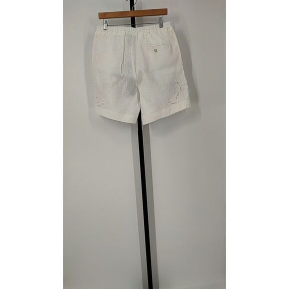 Farm Rio Women Tropical Destination Embroidered Shorts White M - Picture 2 of 3